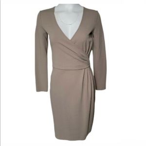 Beige midi long sleeve dress